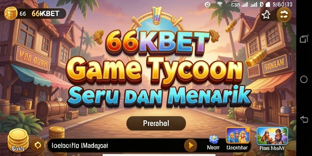 Screenshot gameplay 66KBET menunjukkan manajemen bisnis yang seru.