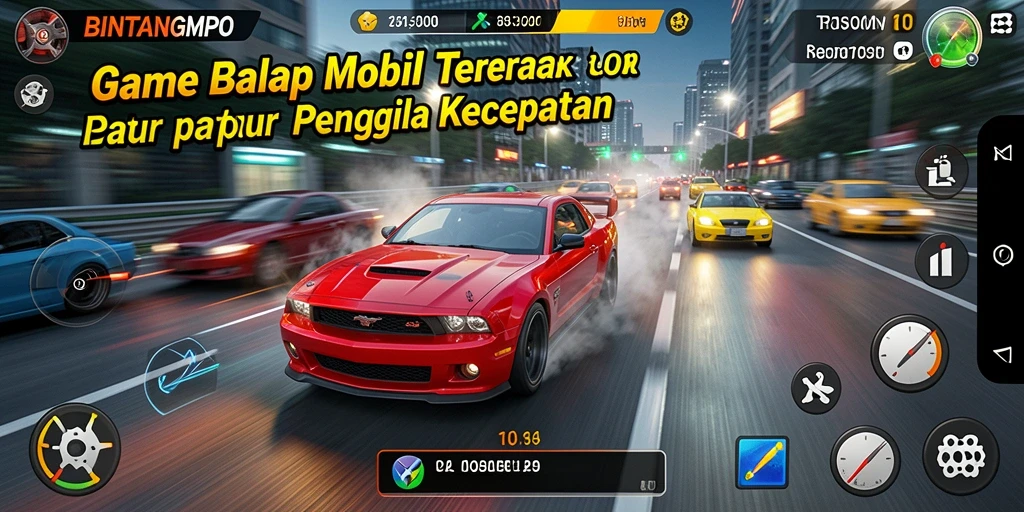 Tampilan gameplay balap di BINTANGMPO yang menegangkan dan menyenangkan.