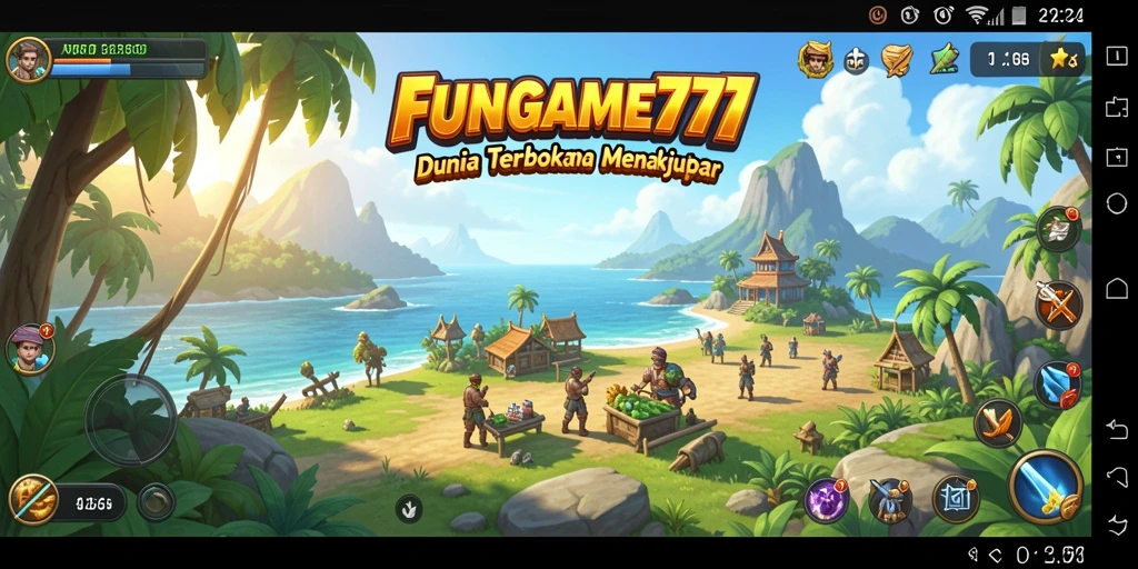 Screenshot gameplay FUNGAME777 yang memperlihatkan dunia terbuka.