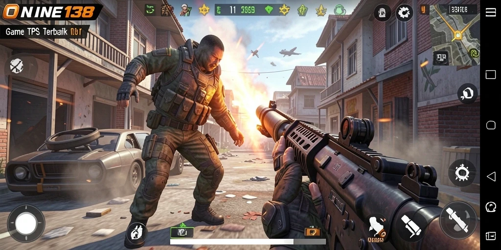 Screenshot menampilkan aksi seru dalam game TPS ONINE138.