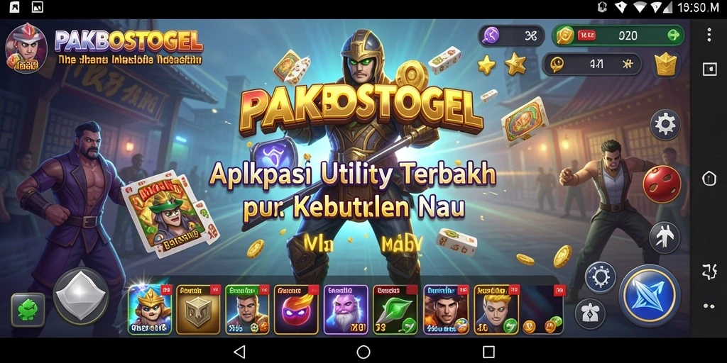 Tampilan utama PAKBOSTOGEL dengan berbagai fitur Utility.