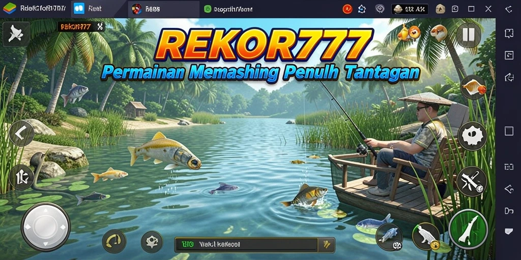 Screenshot gameplay REKOR777 menunjukkan aksi memancing yang seru dan menantang.