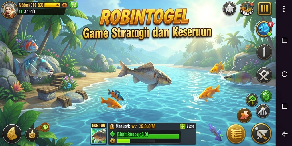 Tangkapan ikan yang spektakuler dalam gameplay ROBINTOGEL.