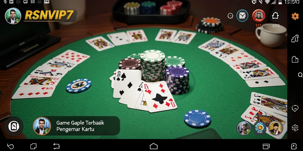 Screenshot gameplay RSNVIP7 menampilkan serunya bermain Gaple.